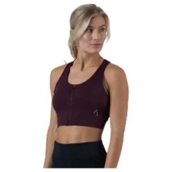 Zip Sports Bra Red